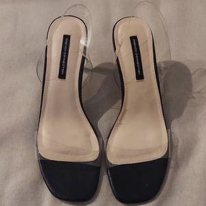 French Connection Tia Slingback Lucite / Vinyl Sandals